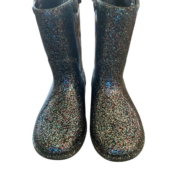Western Chief black rainbow KIDS GLITTER RAIN BOOTS Winter Rubber Outdoor shoes - Picture 4 of 7